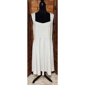 Torrid Women's White With Black Polka Dots Plus Size 16 Sleeveless Dress